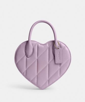 COACH/コーチ ハート バッグ・キルティング Purple D01_ONE 綿、牛革 レディース 旅行用かばん・バッグ